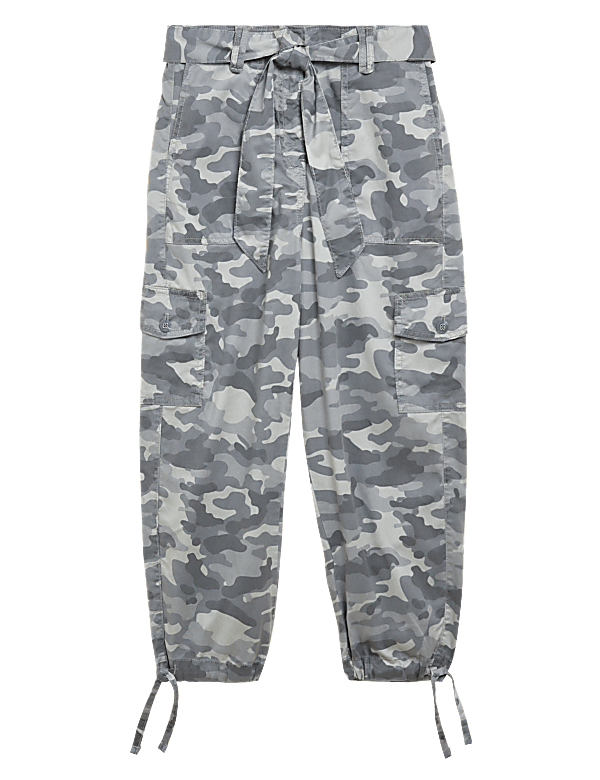 Tencel&trade; Rich Cargo Tapered Cropped Trousers
