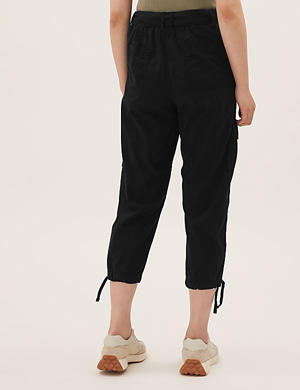 Tencel™ Rich Cargo Tapered Cropped Trousers
