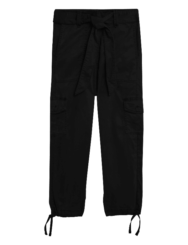 Tencel™ Rich Cargo Tapered Cropped Trousers