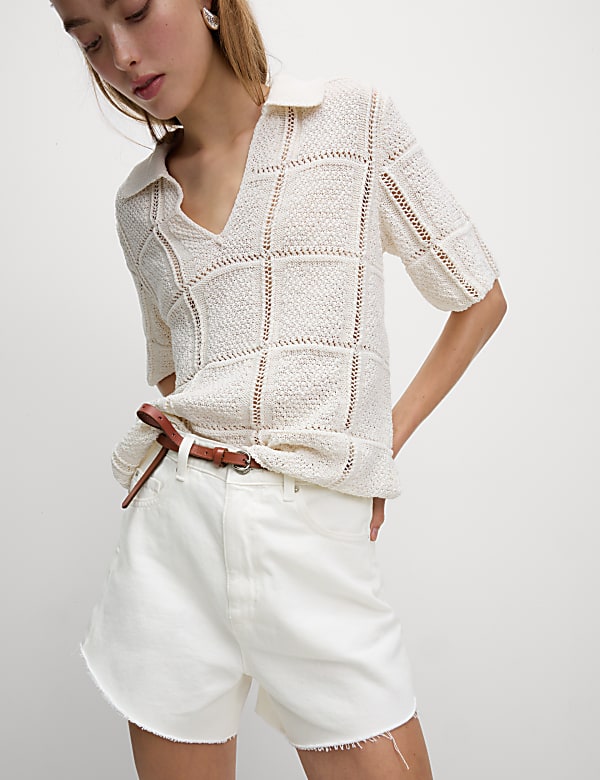 Short Mom en jean taille haute - FR