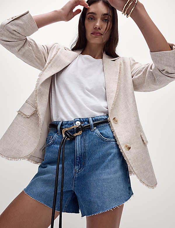Denim Mom High Waisted Shorts - ID