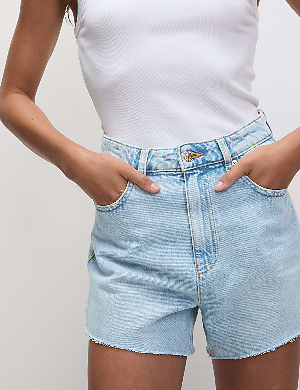 Denim Mom High Waisted Shorts