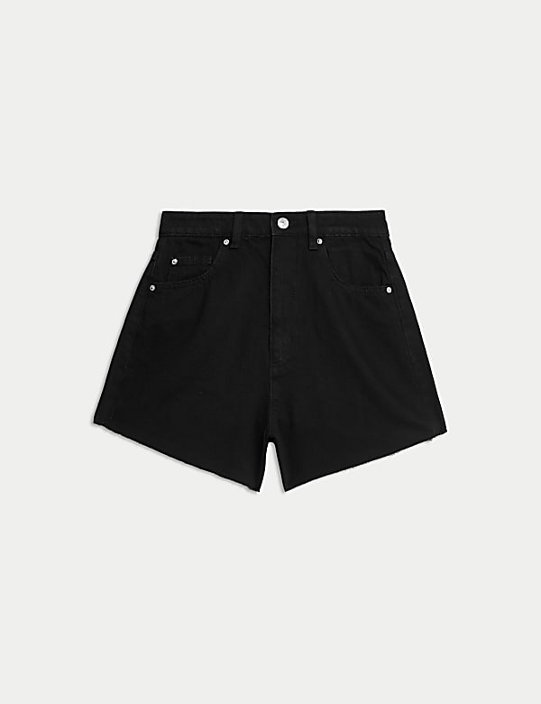 Denim korte mom-jeans met hoge taille - NL