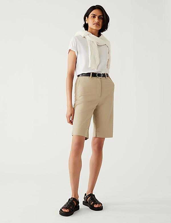 Buy Cotton Rich Knee Length Chino Shorts at Marks Spencer