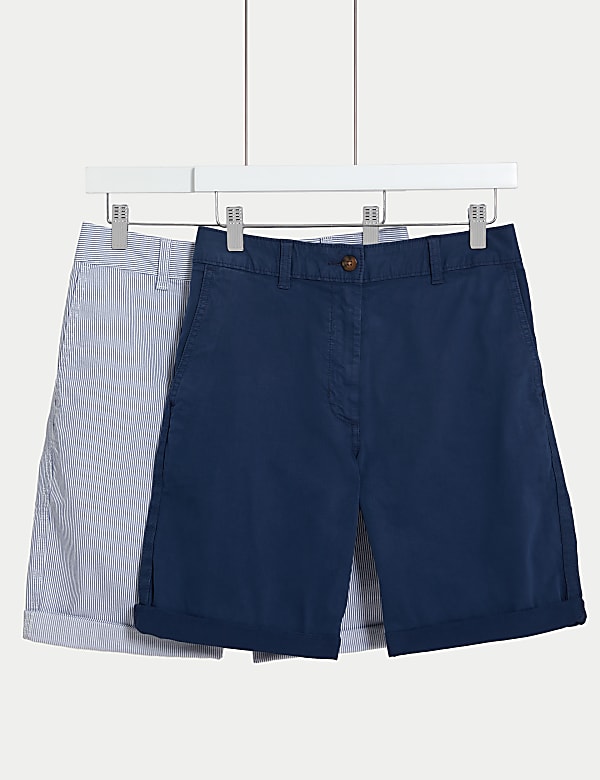 2pk Cotton Rich Tea Dyed Chino Shorts - US