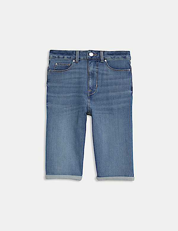 Cotton Rich High Waisted Magic Denim Shorts - HU