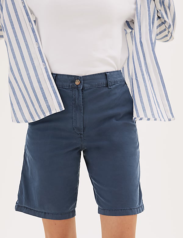 Cotton Rich High Waisted Chino Shorts