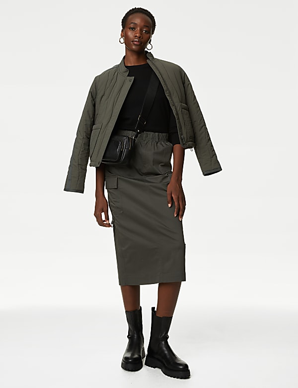 Cotton Rich Midi Utility Skirt - MV