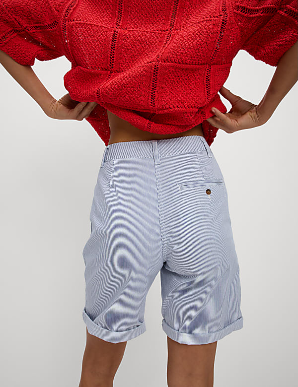 Cotton Rich Striped Chino Shorts