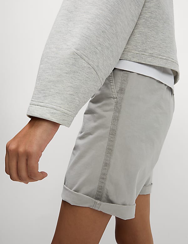 Short chino en coton &agrave; motif teint&eacute; - FR