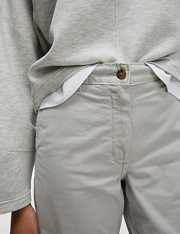 Short chino en coton &agrave; motif teint&eacute; - FR