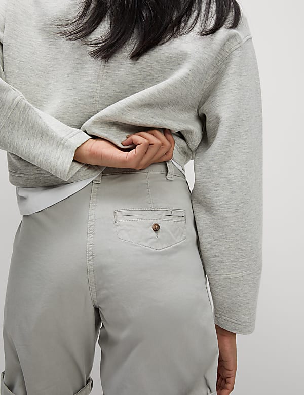 Short chino en coton &agrave; motif teint&eacute; - FR