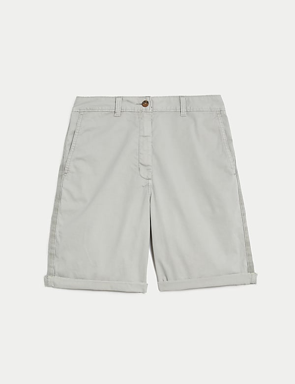 Short chino en coton &agrave; motif teint&eacute; - FR