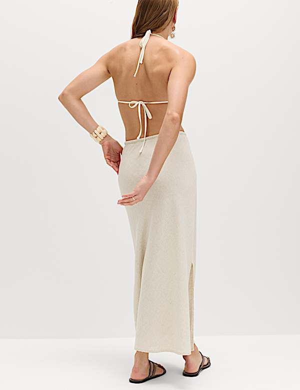 Linen Rich Maxi A-Line Skirt