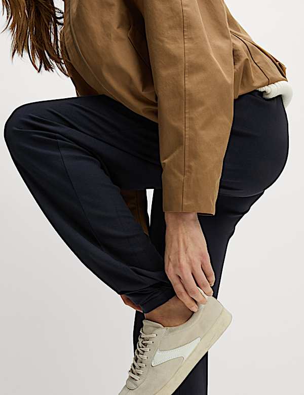 Jersey Drawstring Pintuck Tapered Trousers - EE