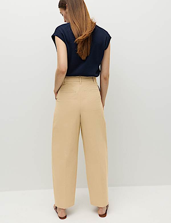 Cotton Rich Crease Front Barrel Leg Chinos - BE