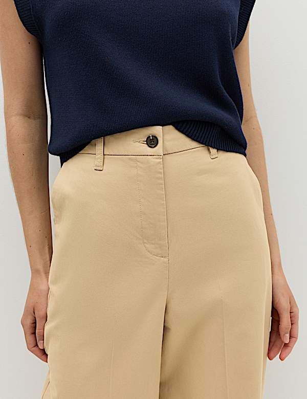 Cotton Rich Crease Front Barrel Leg Chinos - BE