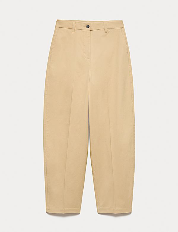 Cotton Rich Crease Front Barrel Leg Chinos - BE
