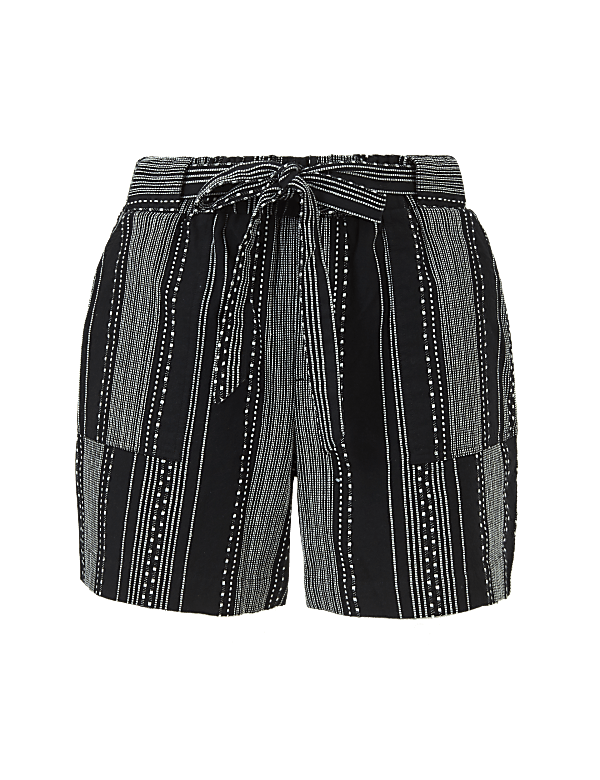 Pure Cotton Striped Casual Shorts