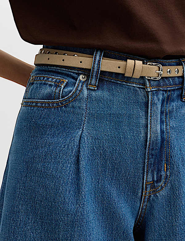 Denim Pleat Front Wide Shorts - GR