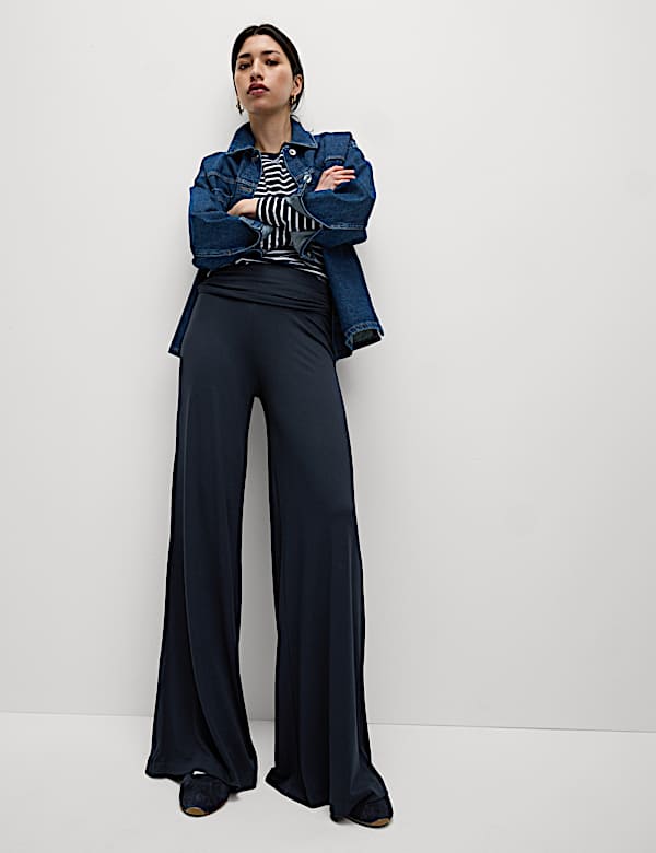Pull-on-Hose mit weitem Bein und Umschlag - AT