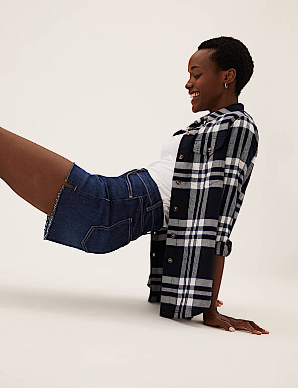 Denim Mom High Waisted Shorts