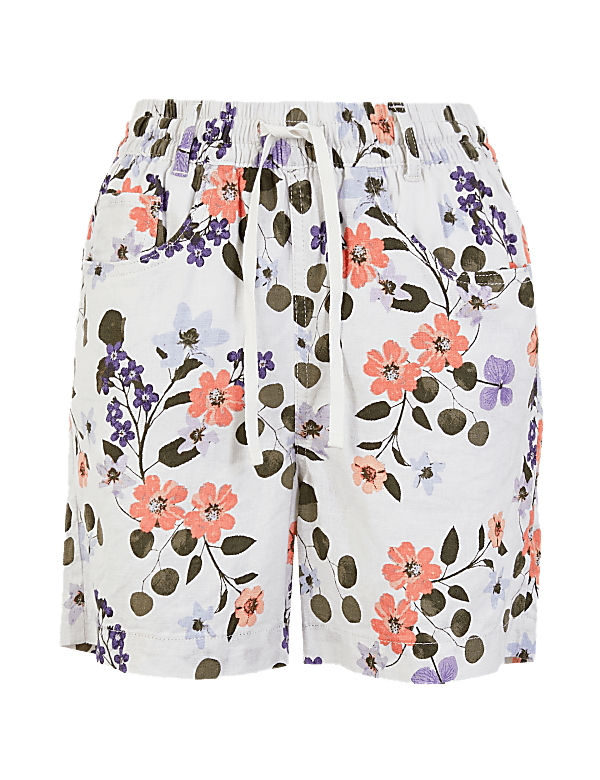 Linen Floral Shorts