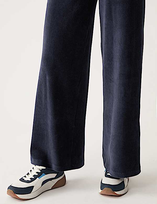 Jersey Cord Wide Leg Ankle Grazer Trousers