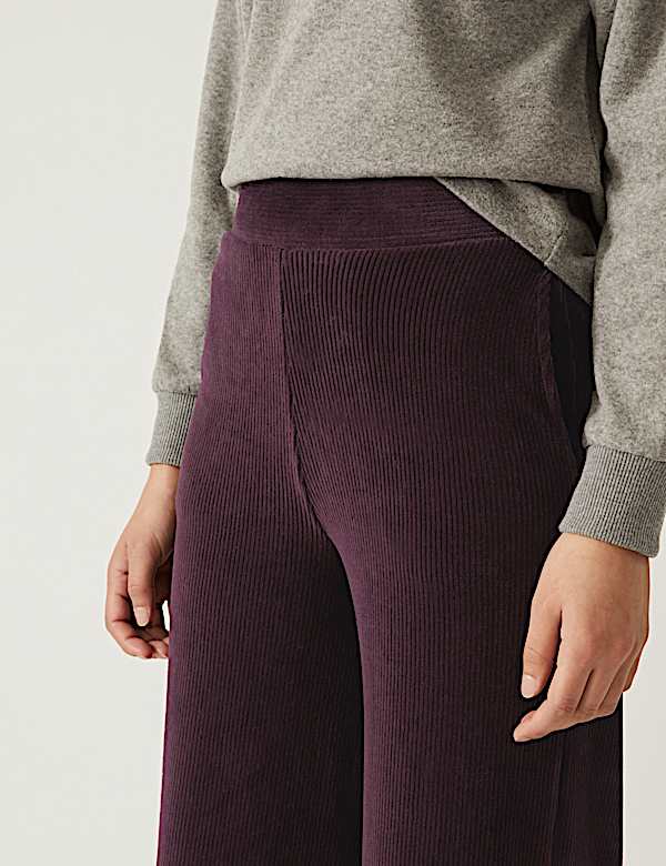 Jersey Cord Wide Leg Ankle Grazer Trousers
