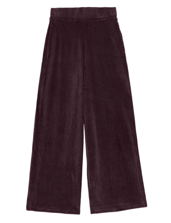 Jersey Cord Wide Leg Ankle Grazer Trousers