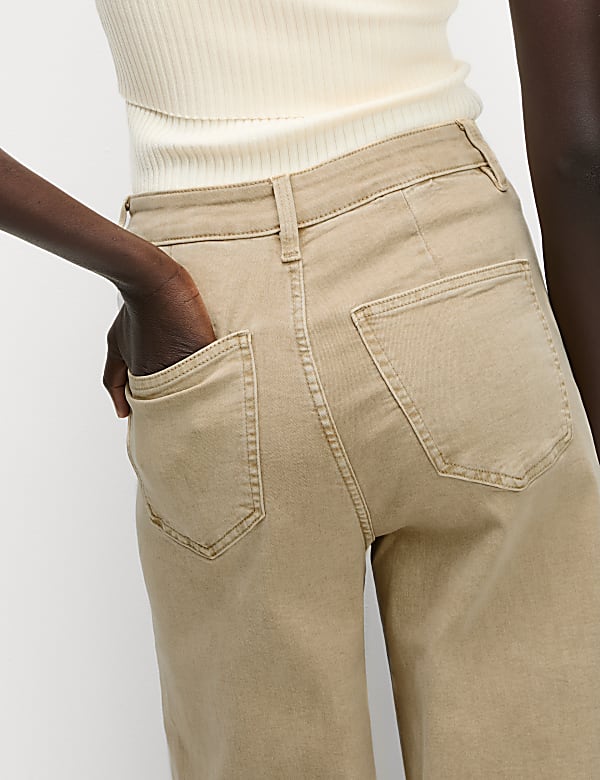 High Waisted Wide Leg Ankle Grazer Jeans