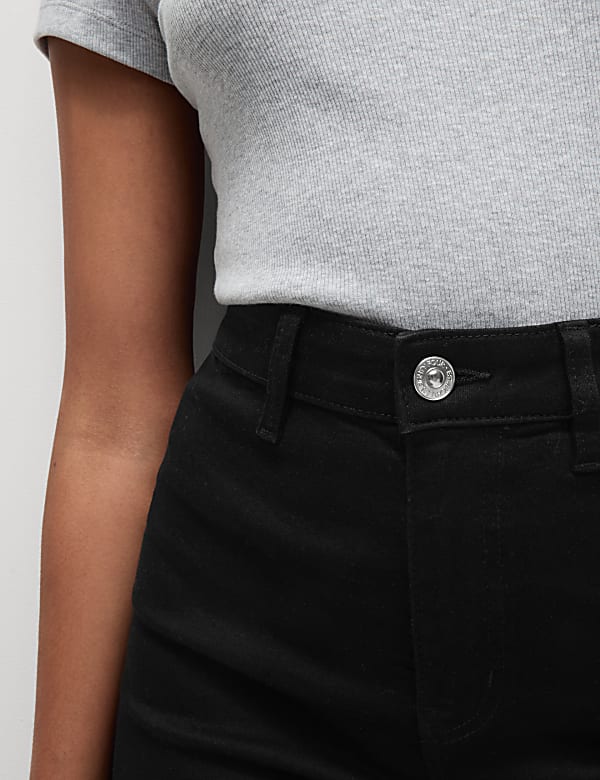 High Waisted Wide Leg Ankle Grazer Jeans