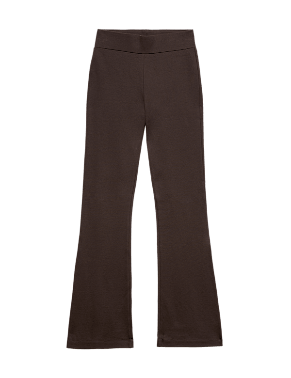 Jersey Elasticated Waist Flared Trousers
