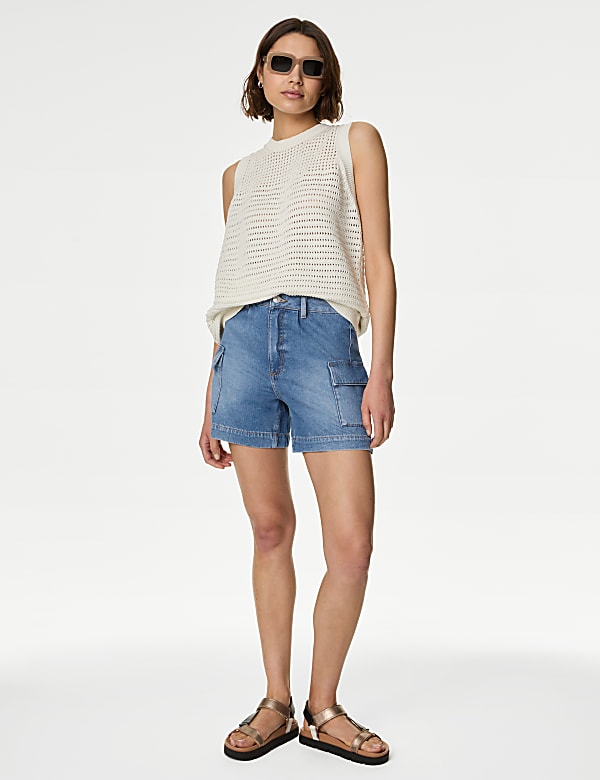 Denim Cargo Shorts
