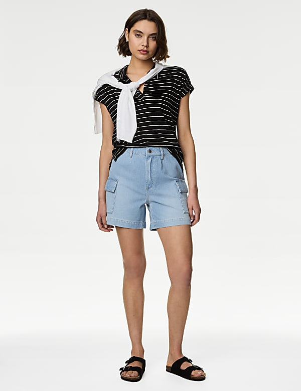 Denim Cargo Shorts