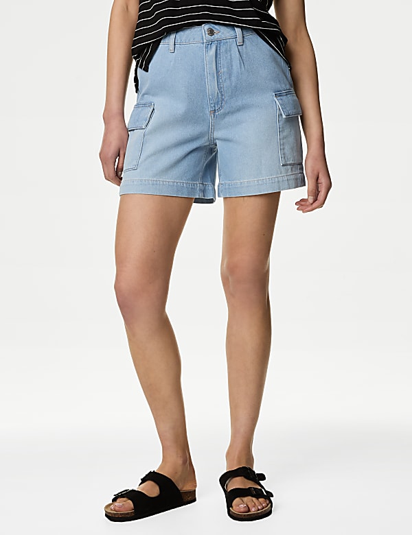 Denim Cargo Shorts