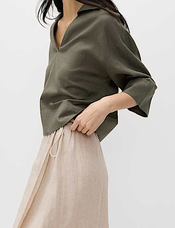 Linen Rich Maxi Wrap Skirt - JE