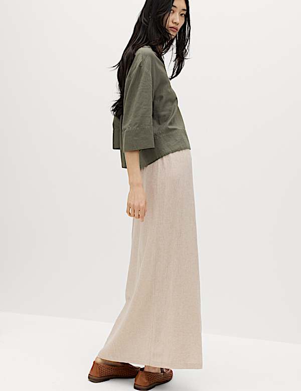 Linen Rich Maxi Wrap Skirt - JE