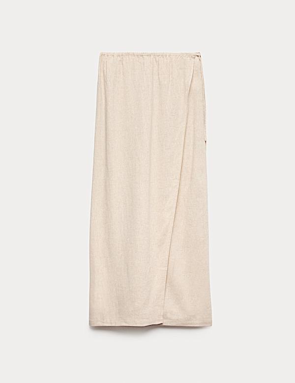 Linen Rich Maxi Wrap Skirt - JE