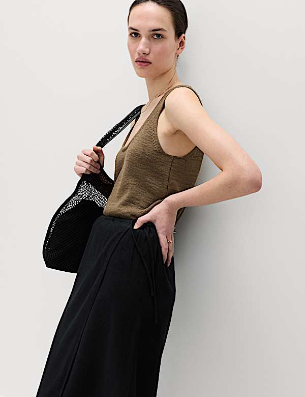 Linen Rich Maxi Wrap Skirt - FR