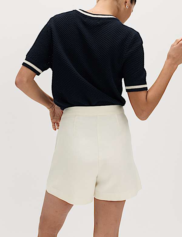 Lyocell Rich Button Detail Shorts - KR