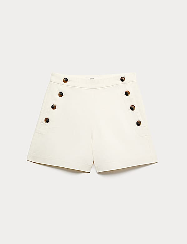 Lyocell Rich Button Detail Shorts - KR