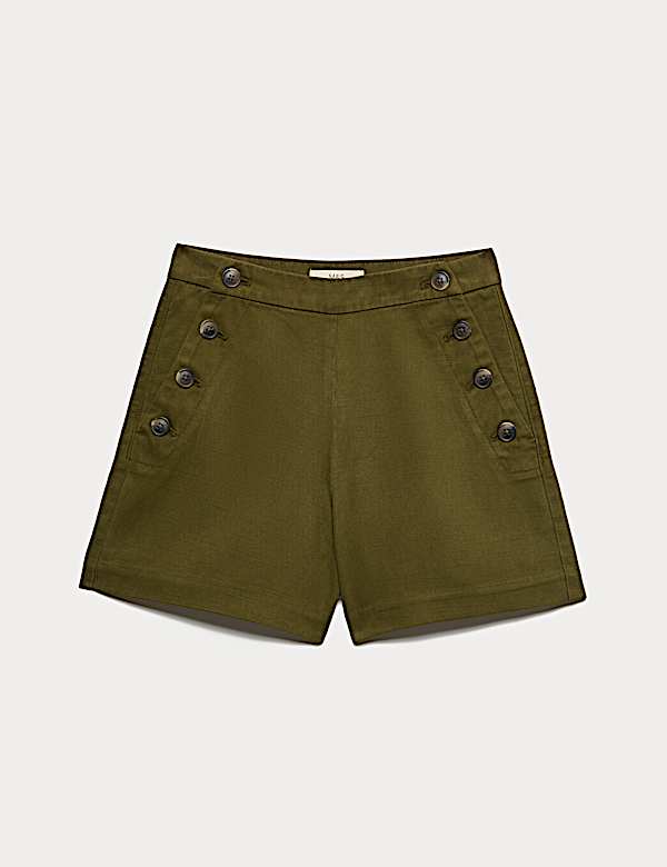 Lyocell Rich Button Detail Shorts - GR