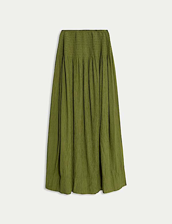 Crinkle Textured Midaxi Circle Skirt - BG