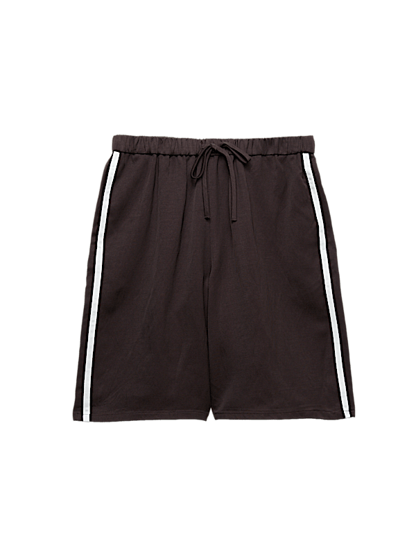 Side Stripe Longline Shorts with Linen