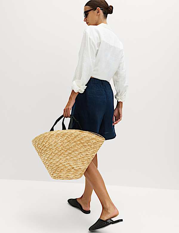 Short taille haute 100 % lin - CA