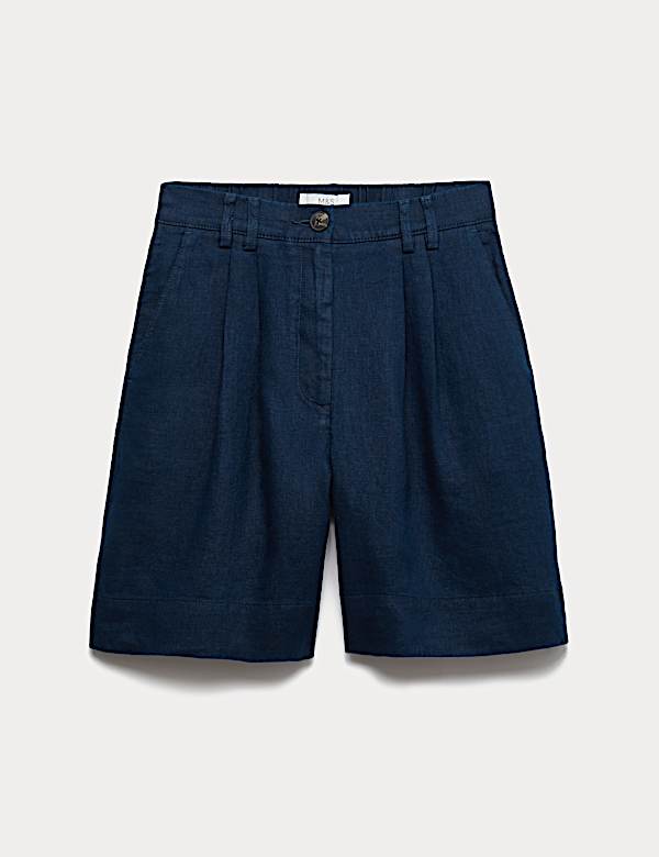 Short taille haute 100 % lin - CA