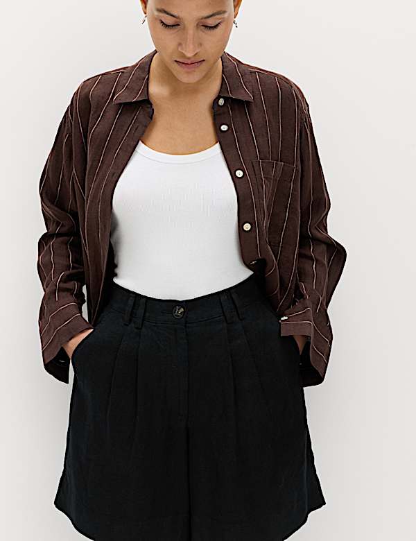 Pure Linen High Waisted Shorts - SE