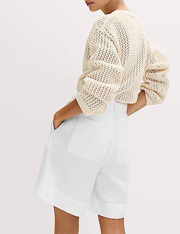 Pure Linen High Waisted Shorts - RO