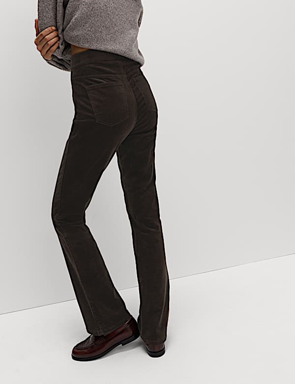 Cord High Waisted Flared Jeggings - US